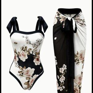 Floral Swimsuit with a coverup multiple colors available
